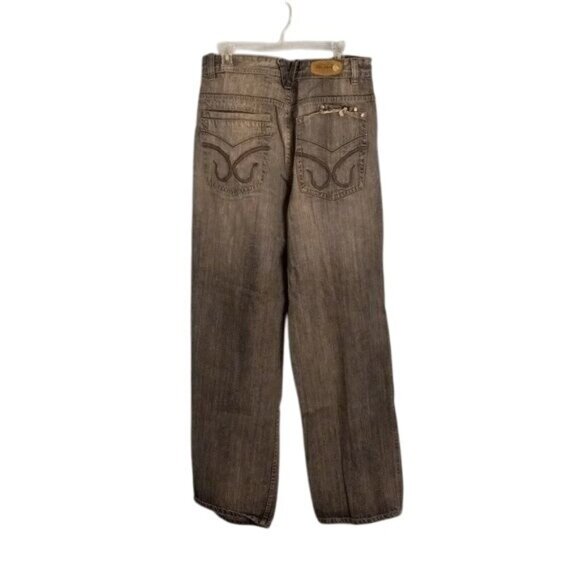 Vibes Gold Label Size W36 L34 Jeans Mens Straight Leg Black Denim Vintage Y2K - Picture 7 of 14